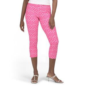 JUDE CONNALLY Light Pink Made In Usa Printed Lucia Capri Pants